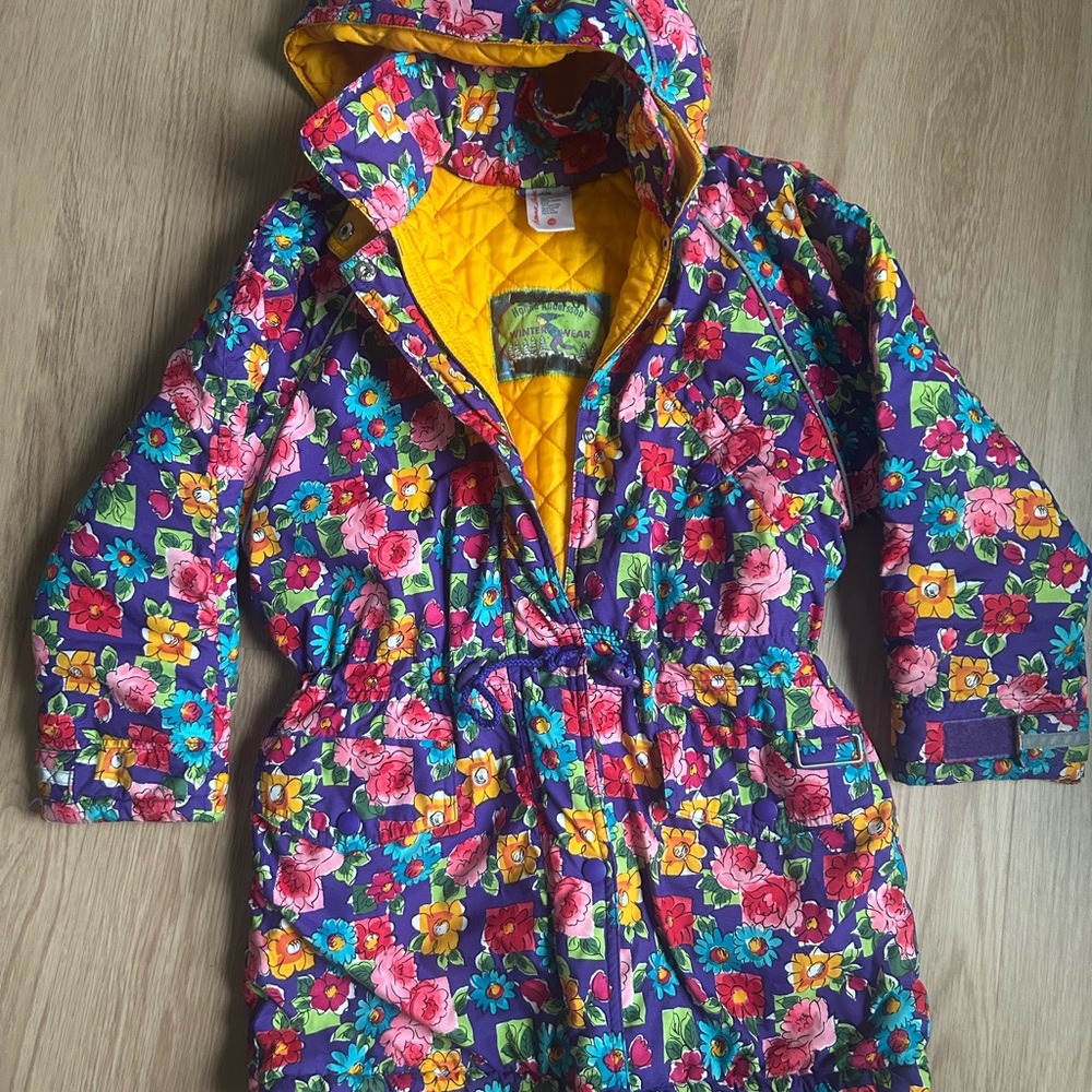 Hanna Andersson Vintage Multicolor Floral Ski Coat
